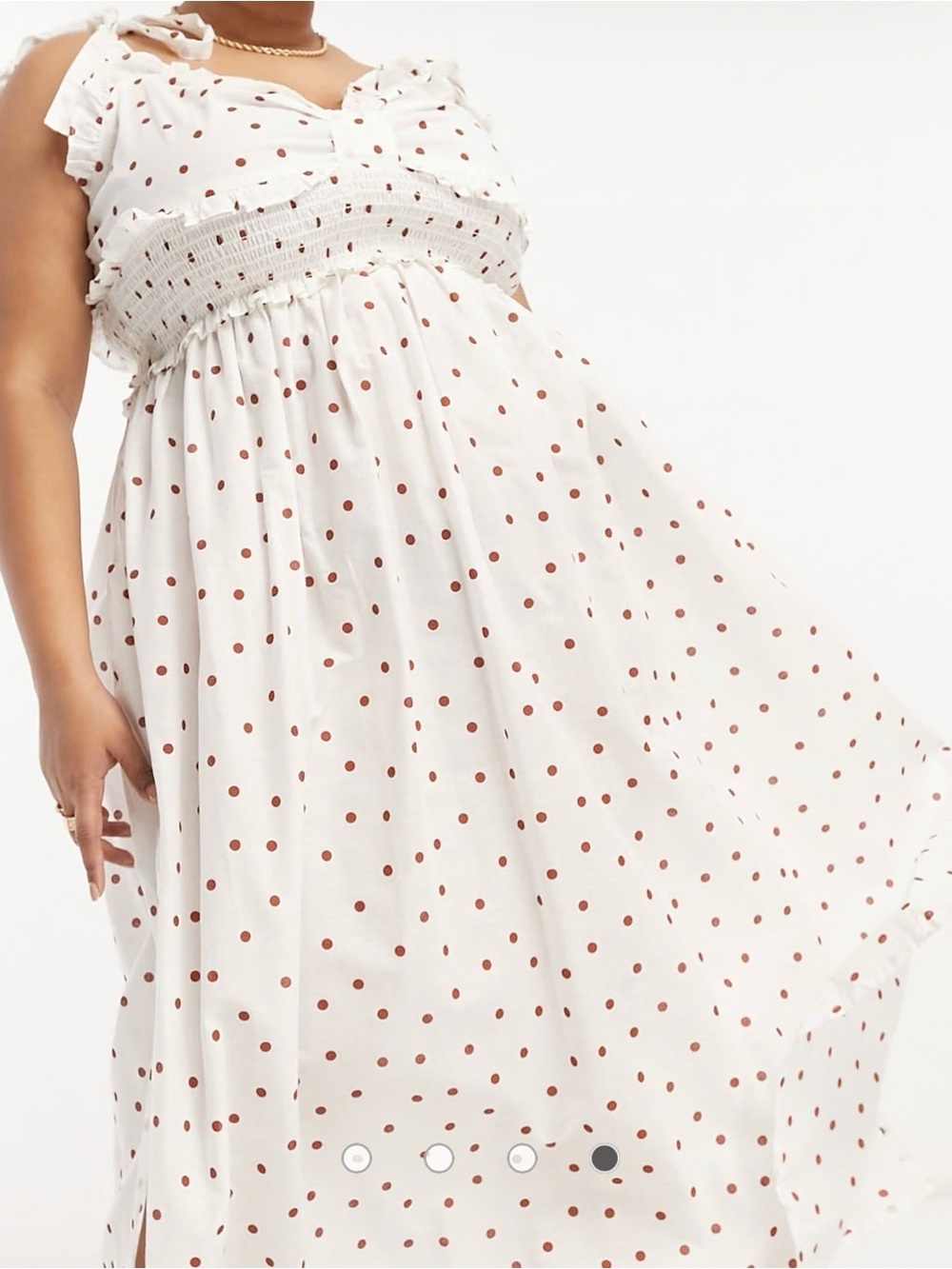ASOS White Dress with Pink Polka Dots
